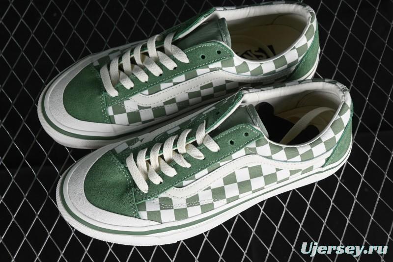 Vans Old Skool Reissue 136 Checkerboard Green Retro Canvas Shoes - VN000MT6V0N