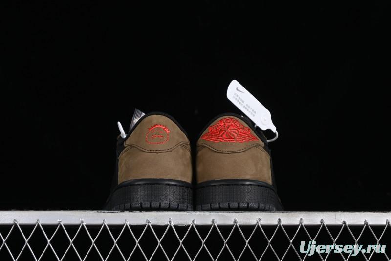 Nike Travis Scott x Air Jordan 1 Low OG AJ1 Reverse Swoosh Sneakers - DM7866-202