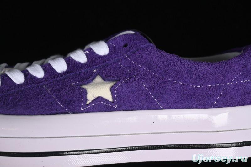 Converse One Star Retro Low-Top Skate Shoes in Purple Suede - 171586C