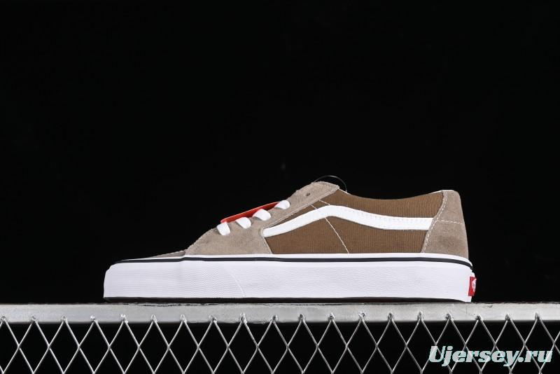 Vans SK8-Low Retro Color Blocking Low-Top Canvas Sneakers in Green/Brown - VN0A4UUKAON