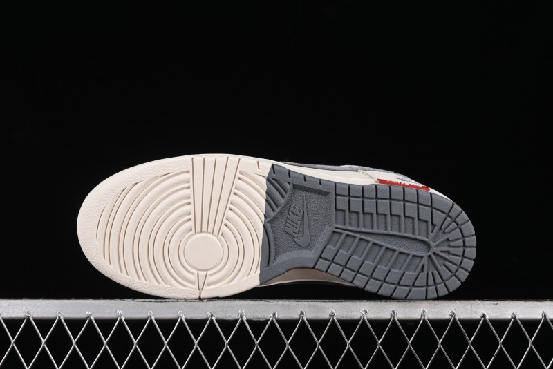 Nike SB Dunk Low x Supreme x Stussy Anniversary Customized Sneakers in Off-White Grey Check - SJ2068-272