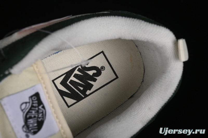 Vans Knu-Skool High Street American Retro Canvas Skate Shoes in Black Green - VN000CSQW3Z