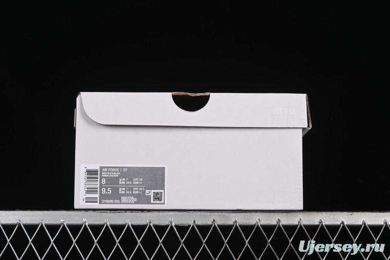 Nike Air Force 1 '07 Low White Grey Black Double Swoosh Casual Sneakers - DY8899-001