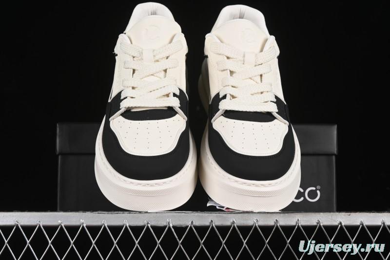 ECCO 2024 New Fashion Simple Versatile Genuine Leather White Sneakers - 61881301001