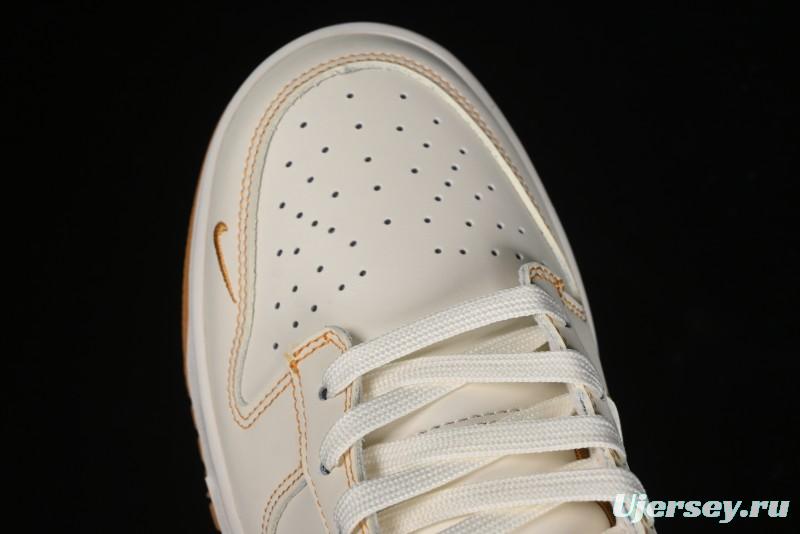 Nike SB Dunk Low UN Collaboration - Off White & Yellow Swoosh Anniversary Customized Low-Top Casual Skate Shoes - KK1688-011