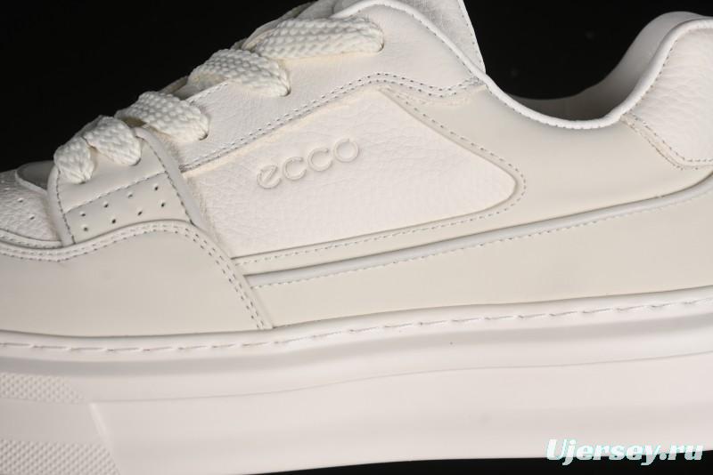 ECCO 2024 New Fashion Simple Versatile Genuine Leather White Sneakers - 61881301002