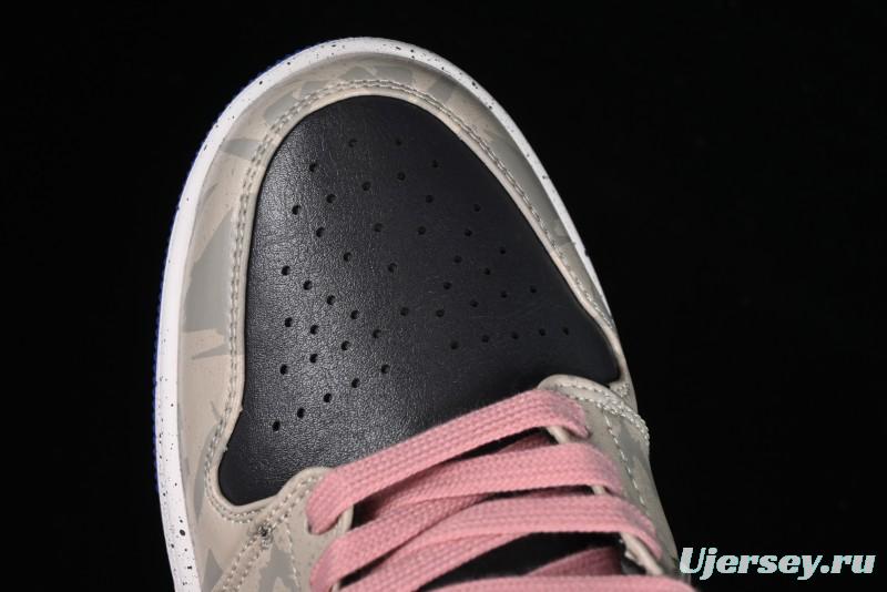 Nike Air Jordan 1 Low Retro Basketball Shoes with Panda Mischief Pioneer Knight Design - 553558-154