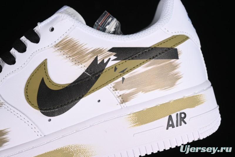 Nike Air Force 1 '07 Low Casual Sneakers with Anime-Inspired Hand-Painted Design and Triple Swoosh Shadow - CW2288-111