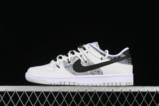 Nike Dunk Low CNY Year of the Dragon Limited Edition SB Lace-Up Casual Sneakers with Silver-White Design - DV0831-101