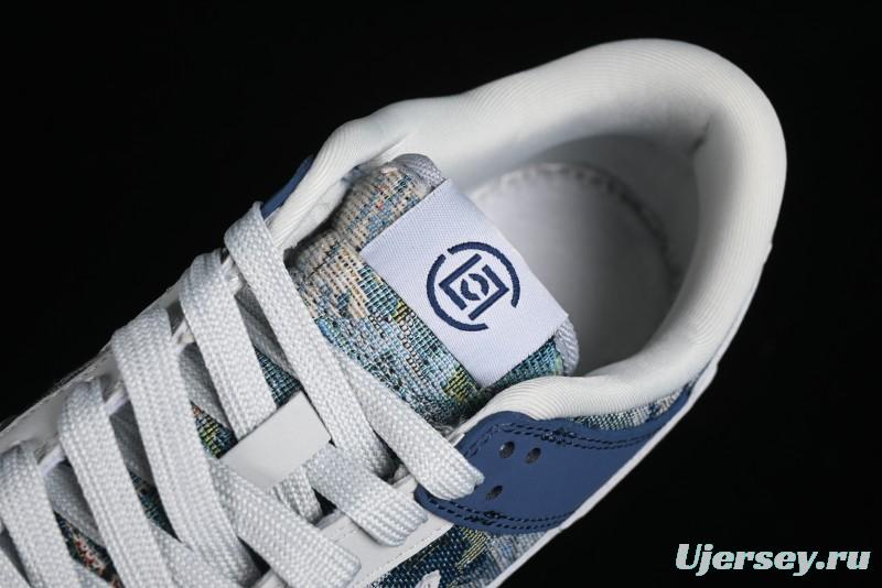 Nike SB Dunk Low CLOT Collaboration - Gray Blue Knit Anniversary Custom Low-Top Casual Skate Shoes - JH8310-950