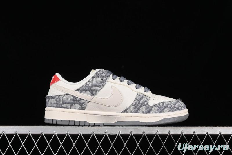 Nike SB Dunk Low Dior Collaboration - Suede Gray Anniversary High-End Custom Low-Top Casual Skate Shoes - XY1688-004
