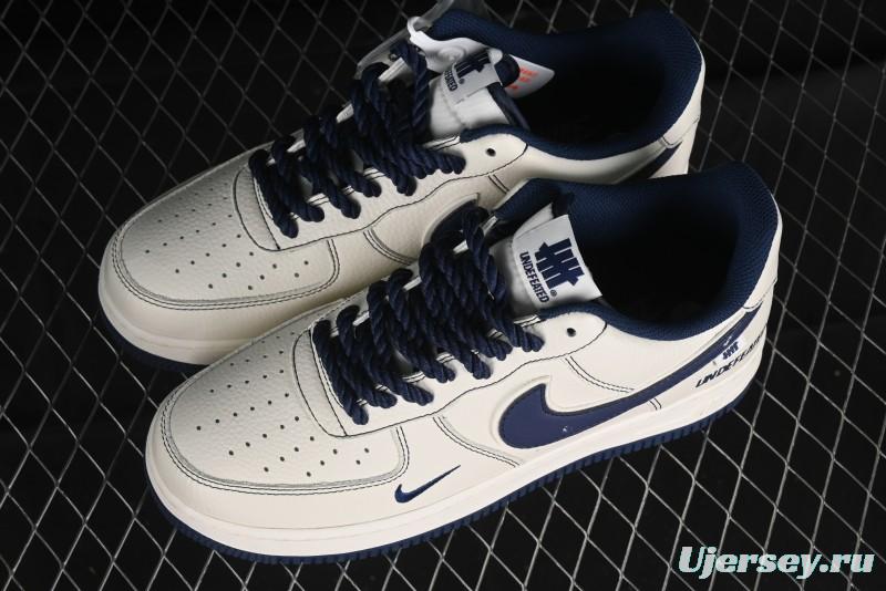 Nike Undefeated x Air Force 1 Low Casual Sneakers in Dark Blue Hemp with Reflective Details - UT2023-205