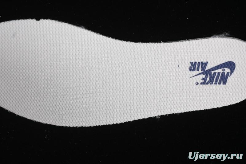 Nike Travis Scott x Fragment Design x Air Jordan 1 Low OG SP AJ1 Gucci Collaboration - Silver Logo Blue Swoosh Low Top Casual Sneakers - XY2688-118