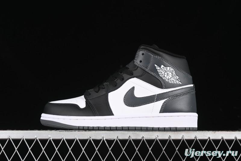 Nike Air Jordan 1 Mid AJ1 White Black Grey Mid-Top Casual Sneakers - DQ8426-001