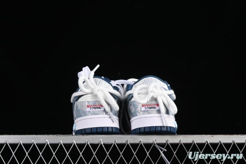 Nike Dunk Low Panda Prank Wave Rider - Silver Blue Shark Low Top Casual Sneakers - DD1391-400