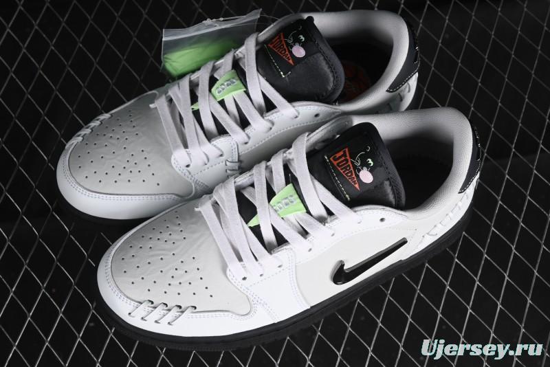 Nike Air Jordan 1 Low Method of Make Casual Sneakers with Metallic Grey Design - HM3689-001