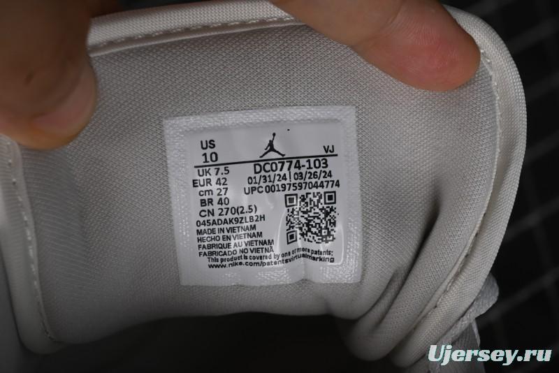 Nike Air Jordan 1 Low Casual Sneakers in White-Grey - FQ7687-300