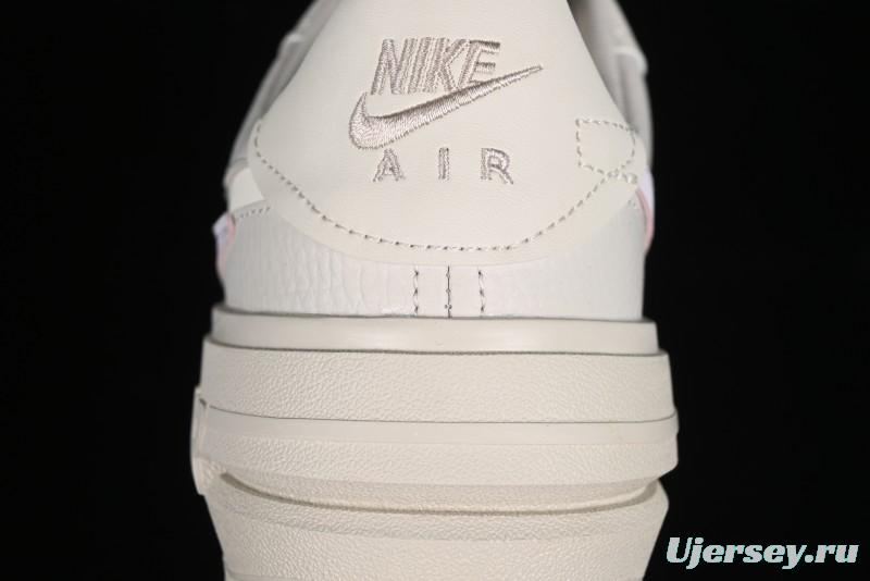 Nike Air Force 1 PLT AF ORM Triple White Low Top Casual Sneakers - DJ9946-108
