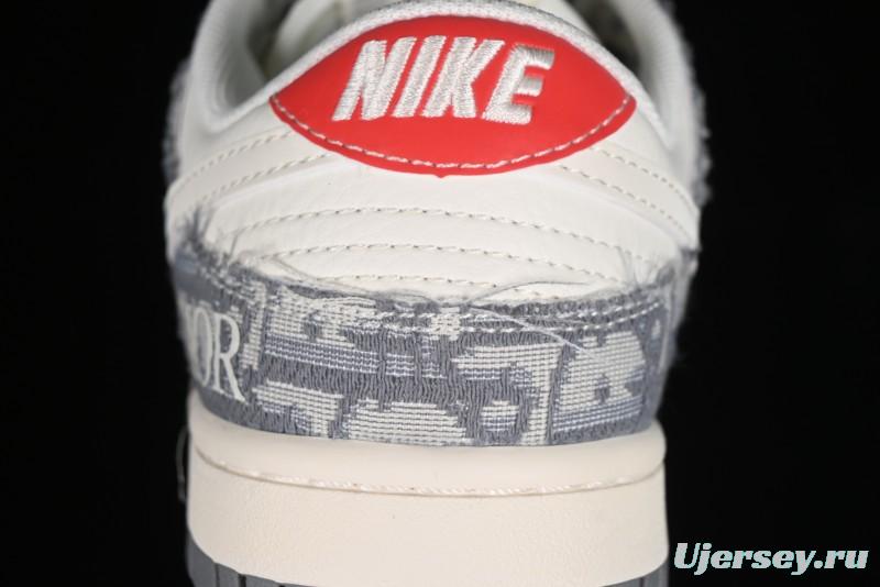 Nike SB Dunk Low Dior Collaboration - Suede Gray Anniversary High-End Custom Low-Top Casual Skate Shoes - XY1688-004