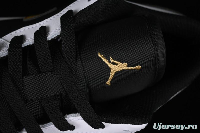 Nike Air Jordan 1 Low AJ1 Black White Gold Hook Basketball Shoes - 553558-172