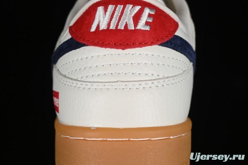 Nike SB Dunk Low Supreme Collaboration - Off White Gum Anniversary Customized Low-Top Casual Skate Shoes - JH8310-945