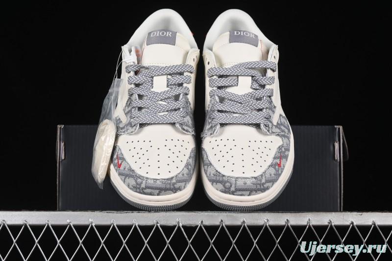 Nike Travis Scott x Fragment Design x Air Jordan 1 Low OG SP AJ1 Low Top Casual Sneakers - XY2688-113