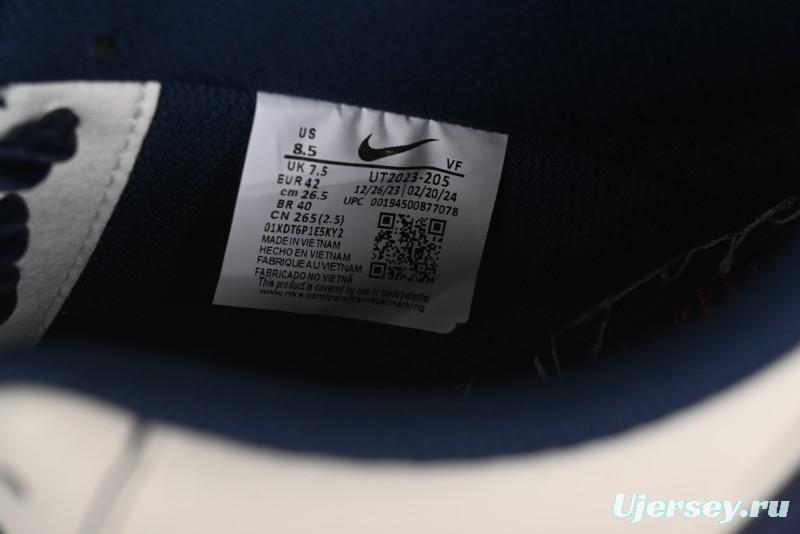 Nike Undefeated x Air Force 1 Low Casual Sneakers in Dark Blue Hemp with Reflective Details - UT2023-205