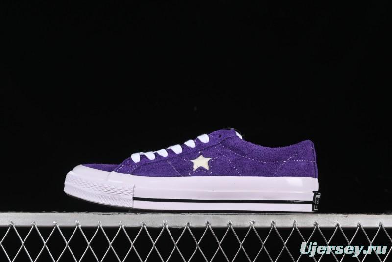 Converse One Star Retro Low-Top Skate Shoes in Purple Suede - 171586C