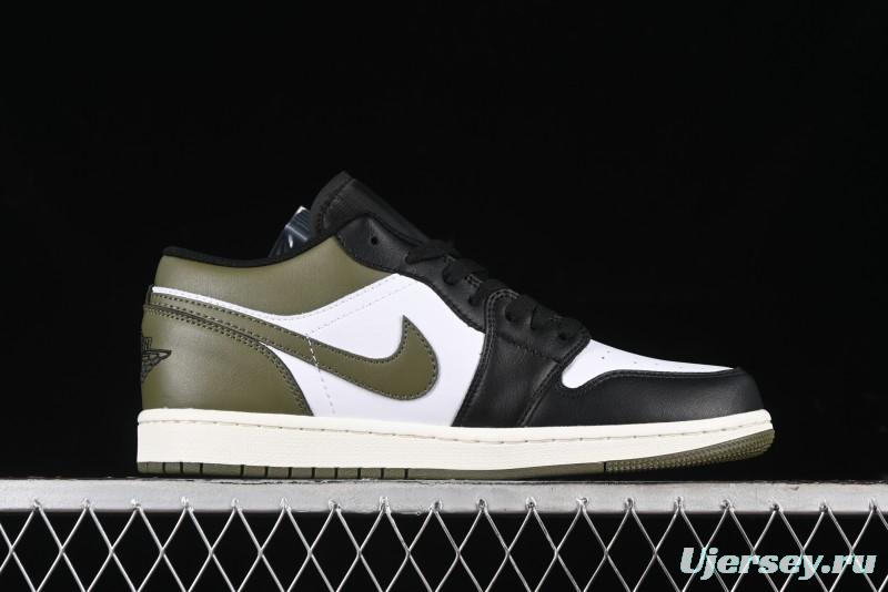 Nike Air Jordan 1 Low "Medium Olive" Retro Casual Sneakers - 553558-092