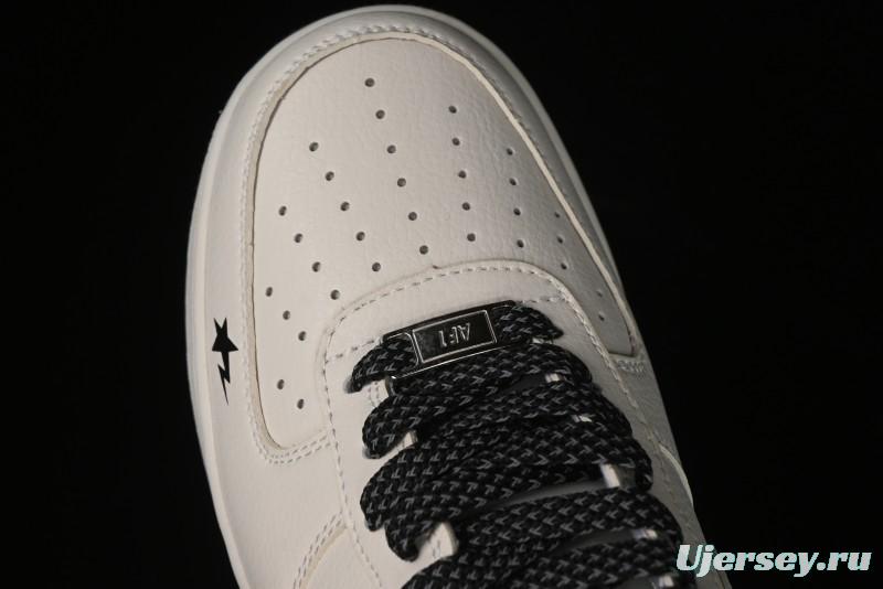 Nike Air Force 1 '07 Low Bape Collaboration - Black Beige Starry Sky Low Top Casual Sneakers - FG6688-103