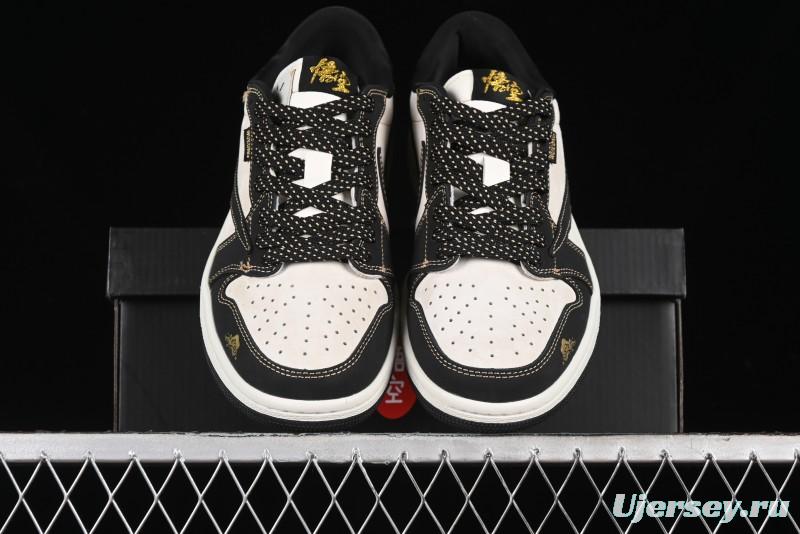 Nike Travis Scott x Fragment Design x Air Jordan 1 Low OG SP AJ1 Black Wukong Collaboration - CH6336-012