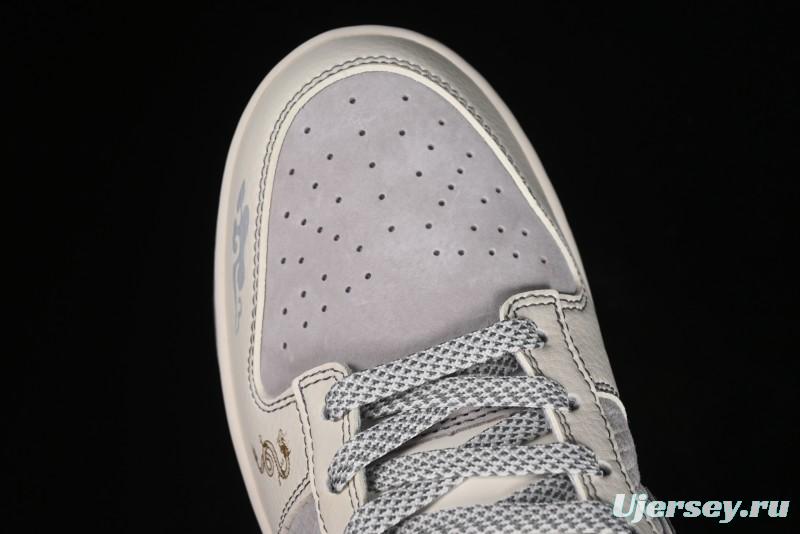 Nike SB Dunk Low Black Wukong Series - Light Gray Swoosh Anniversary Custom Low-Top Casual Skate Shoes - SJ1098-013