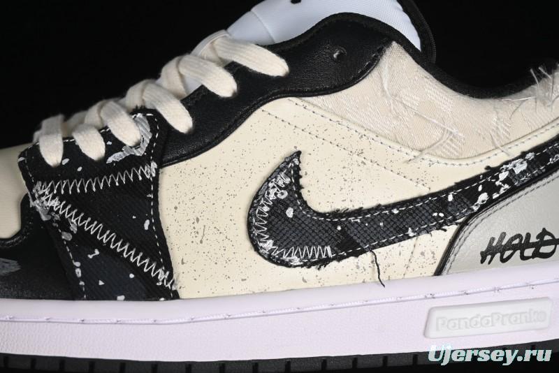 Nike Air Jordan 1 Low AJ1 Panda Prank Universe Exploration Custom Casual Sneakers - 553558-132