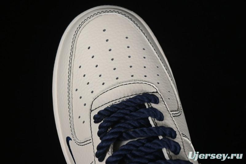 Nike Undefeated x Air Force 1 Low Casual Sneakers in Dark Blue Hemp with Reflective Details - UT2023-205