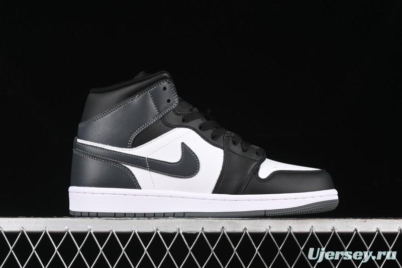 Nike Air Jordan 1 Mid AJ1 White Black Grey Mid-Top Casual Sneakers - DQ8426-001