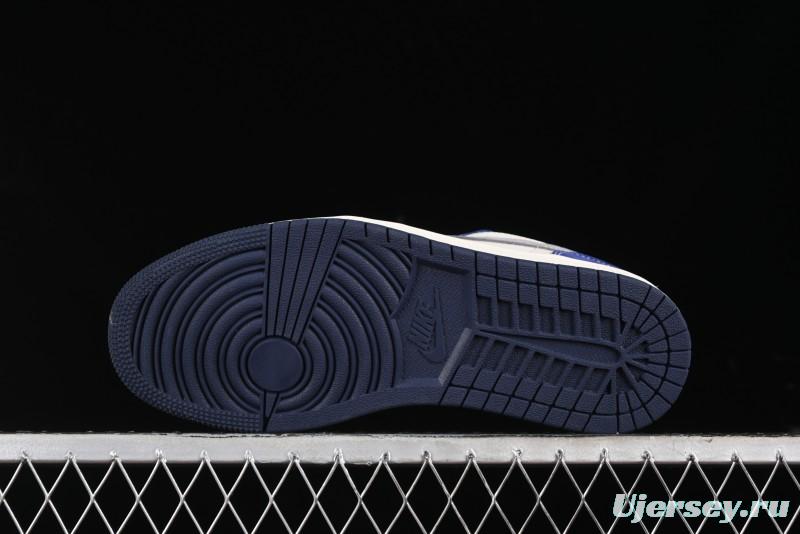 Nike Air Jordan 1 Low OFF-WHITE Collaboration - Qilin Blue Retro Basketball Shoes - WG8850-013