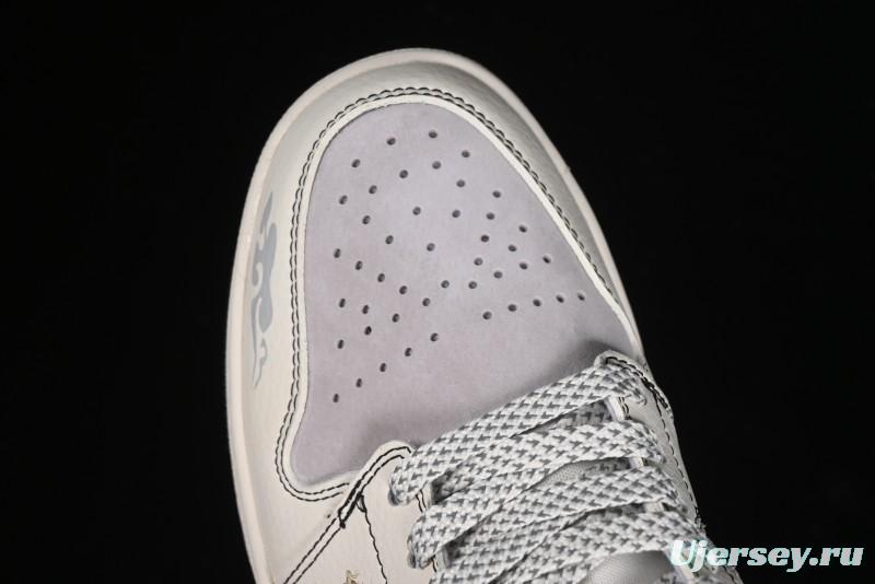 Nike Air Jordan 1 Low Retro Basketball Shoes Custom Black Myth Wukong Design - SJ9950-042