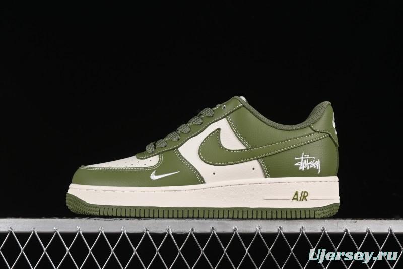 Nike Air Force 1 '07 Low Stussy Collaboration - Lotus Green Low-Top Casual Sneakers - BB5353-515