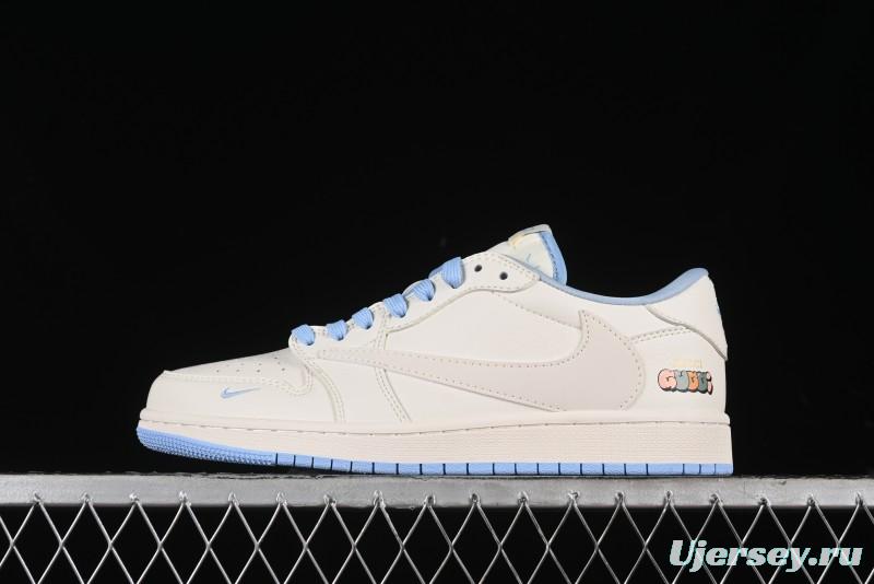 Nike Travis Scott x Fragment Design x Air Jordan 1 Low OG SP AJ1 Low Top Casual Sneakers - DM6688-608
