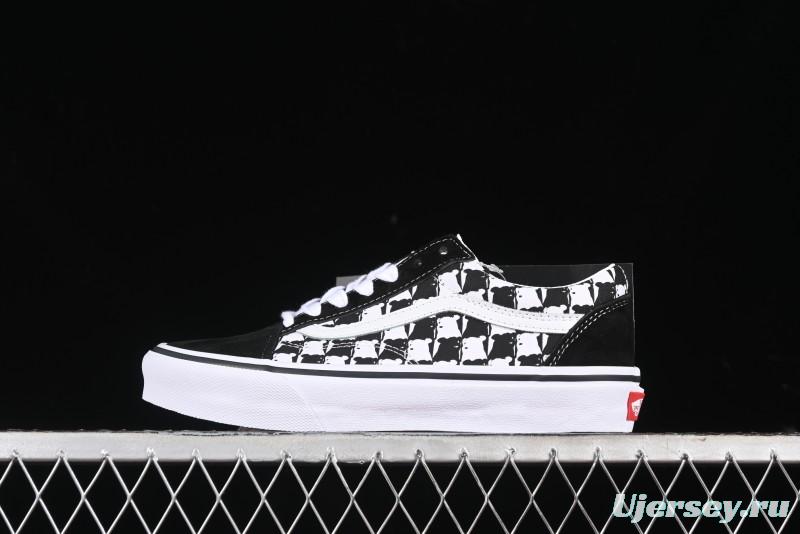 Vans Old Skool Checkerboard Bear Comfortable Slip-Resistant Cushioned Casual Vulcanized Sneakers - VN000D3CG03