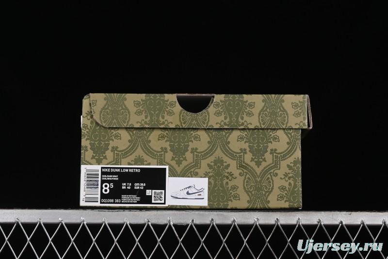 Nike SB Dunk Low Gucci Collaboration Anniversary High-End Custom Sneakers in Off-White & Dark Gray Swoosh - DQ1098-383