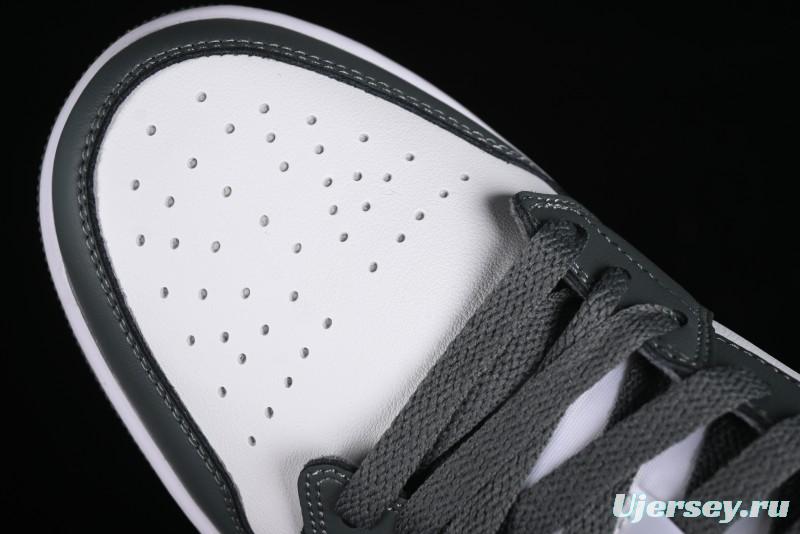 Nike Air Jordan 1 Low AJ1 Black Grey Low-Top Lifestyle Basketball Shoes - 553560-152