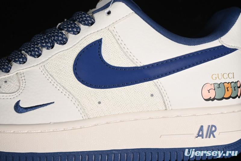 Nike Air Force 1 '07 Low Gucci Collaboration - Light Blue Linen Low-Top Casual Sneakers - XZ3398-788