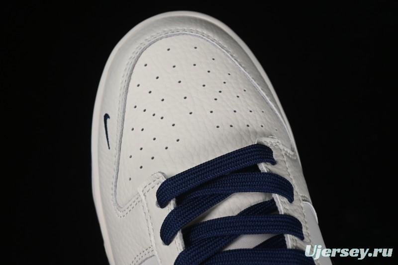 Nike SB Dunk Low Supreme Collaboration - Double Swoosh Beige Navy Anniversary Custom Low-Top Casual Skate Shoes - XX2025-668