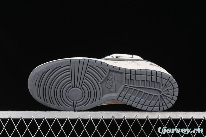 Nike SB Dunk Low Stussy Anniversary Edition Custom Low-Top Casual Sneakers - SJ2068-280