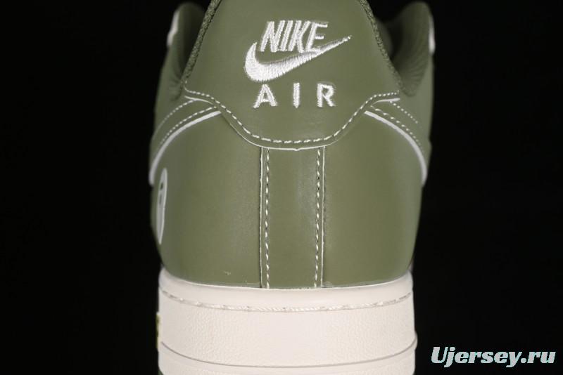 Nike Air Force 1 '07 Low Bape Collaboration - Dark Green Grey Low Top Casual Sneakers BB6566-205