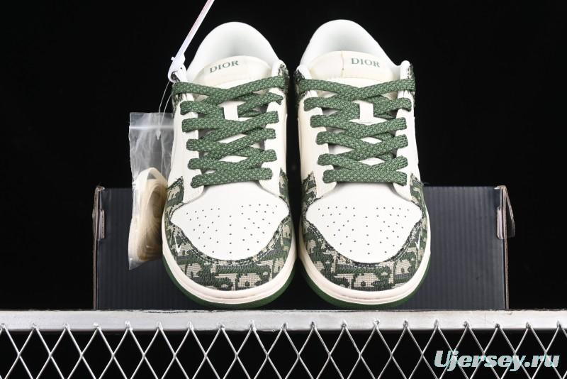 Nike SB Dunk Low Dior Collaboration - Navy Blue Pattern Anniversary High-End Custom Low-Top Casual Skate Shoes - XY1688-005