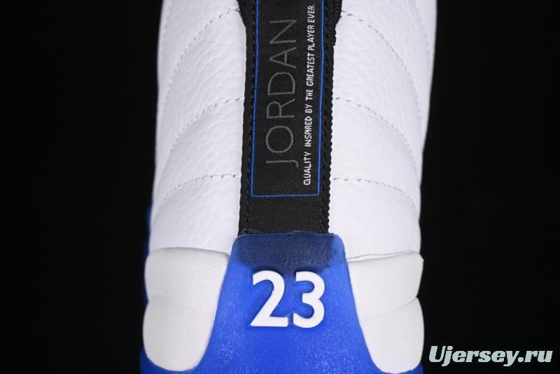 Nike Air Jordan 12 Retro Basketball Shoes in White Blue - CT8013-140
