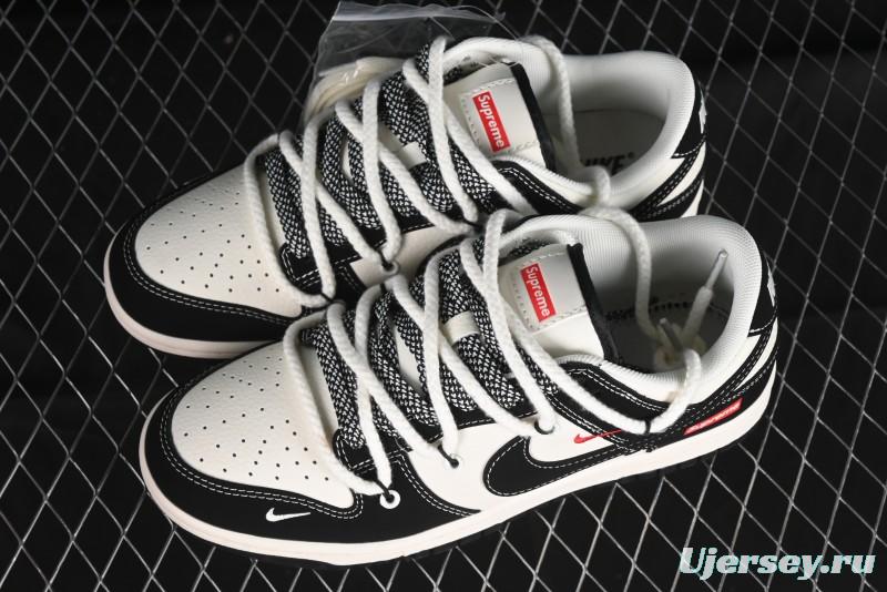 Nike SB Dunk Low SUP Collaboration - Strap Black Hook Anniversary High-End Custom Low-Top Casual Skate Shoes - SJ2068-288