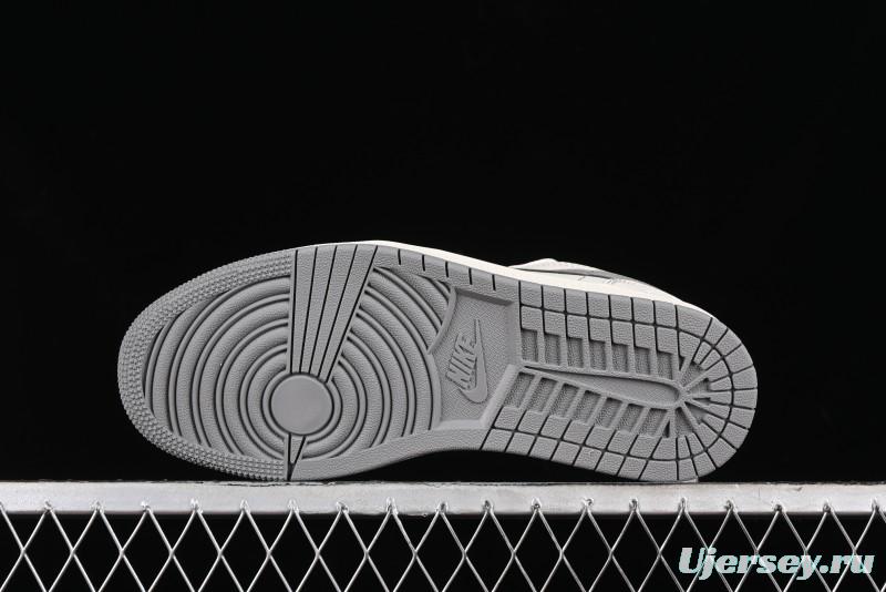 Nike Air Jordan 1 Low AJ1 Lightning Collaboration - Off White Grey Anniversary Custom Edition Low-Top Casual Sneakers - CF3688-020